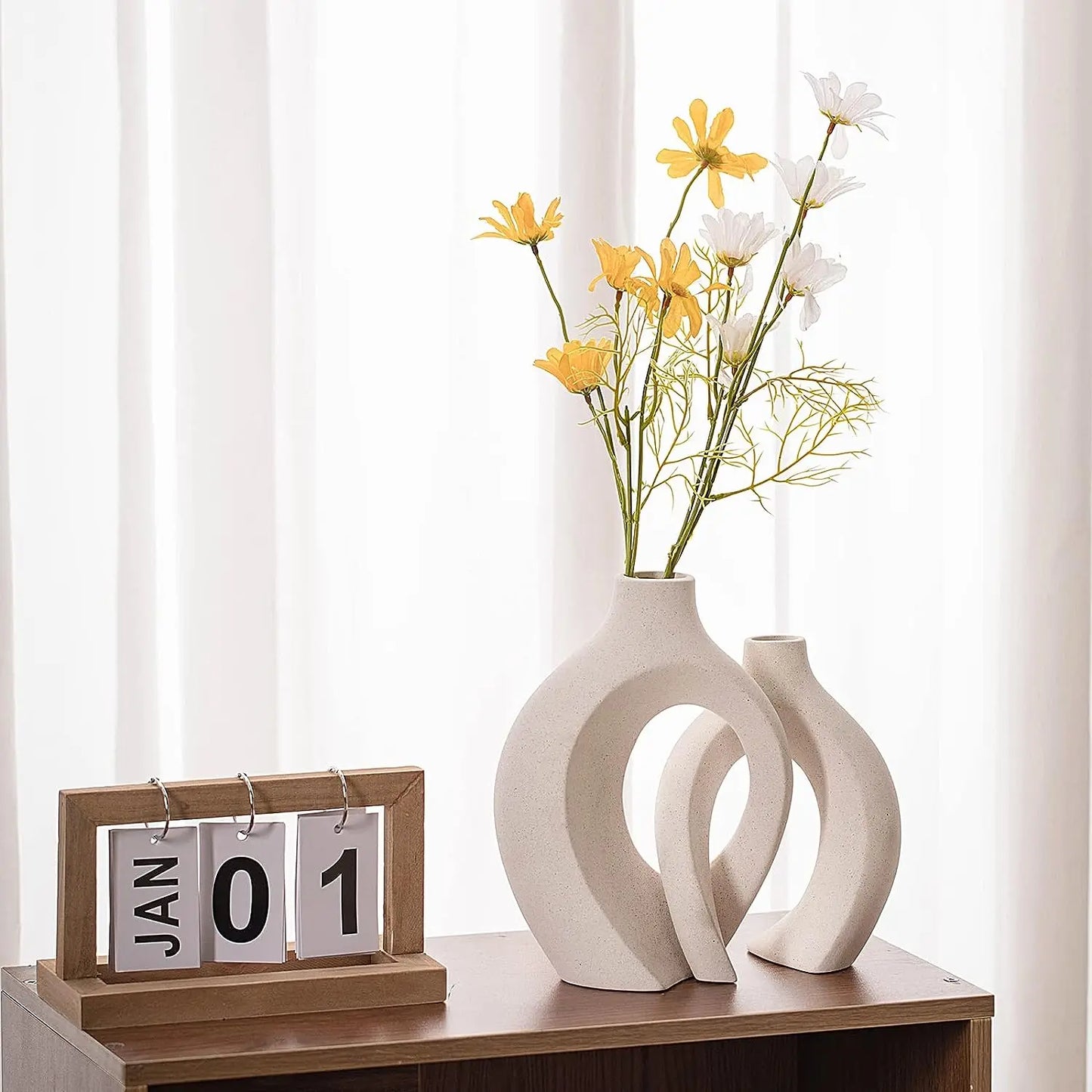 White Ceramic Vase Set - US Stock