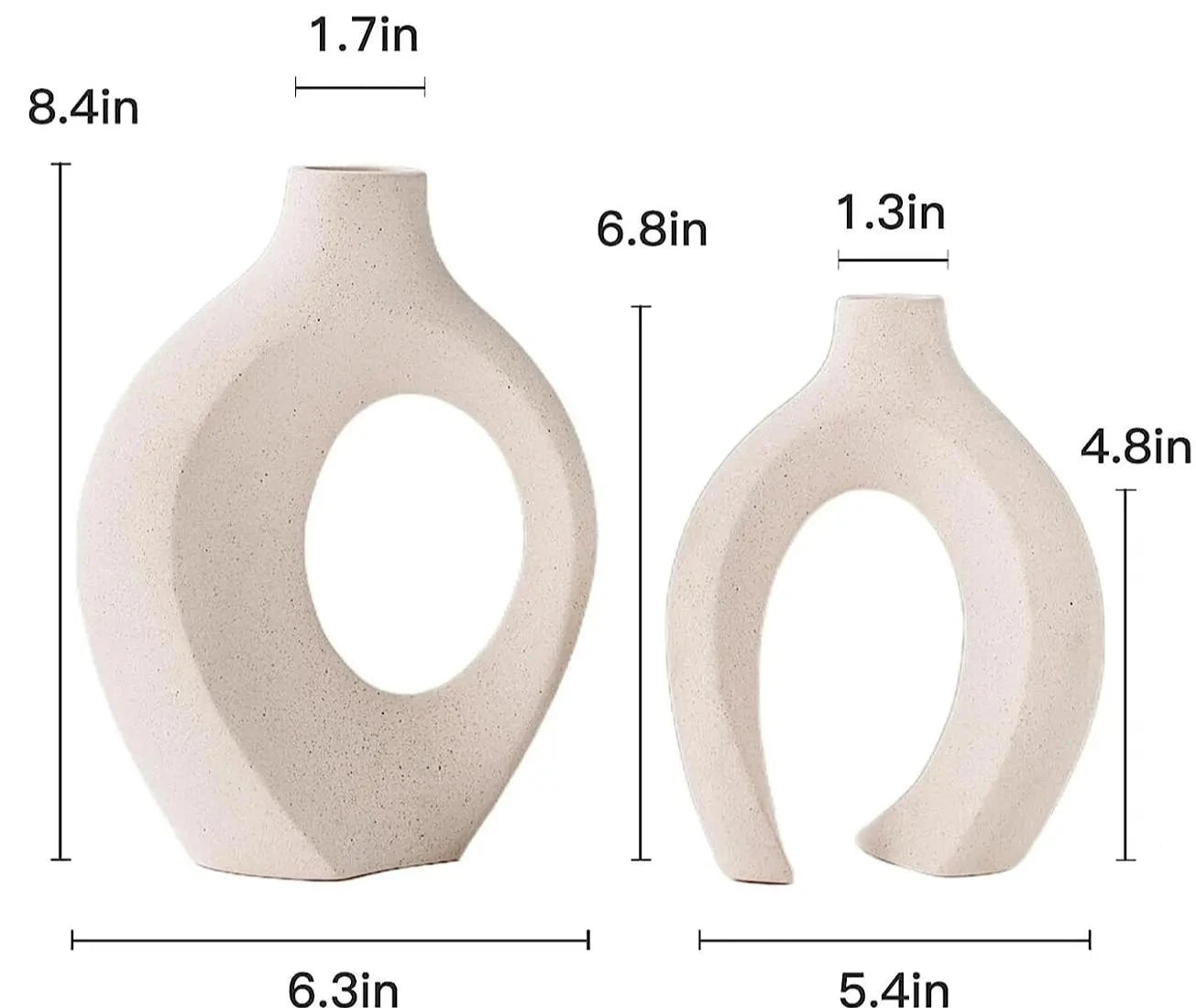 White Ceramic Vase Set