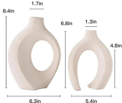 White Ceramic Vase Set - US Stock